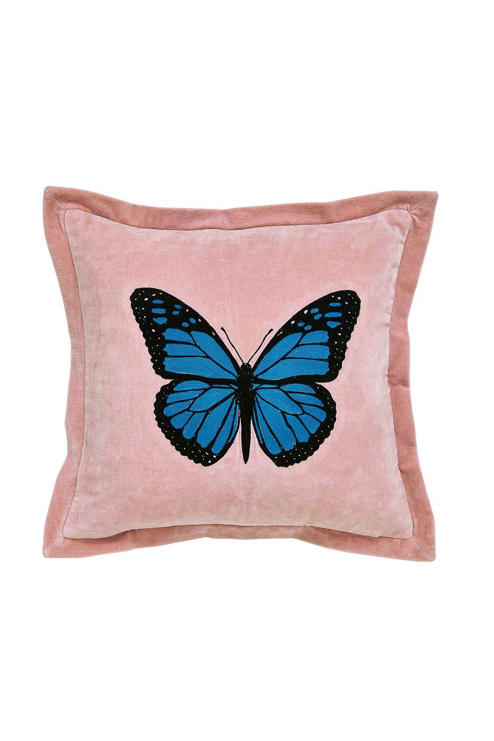 'Butterfly' Cotton Velvet Cushion